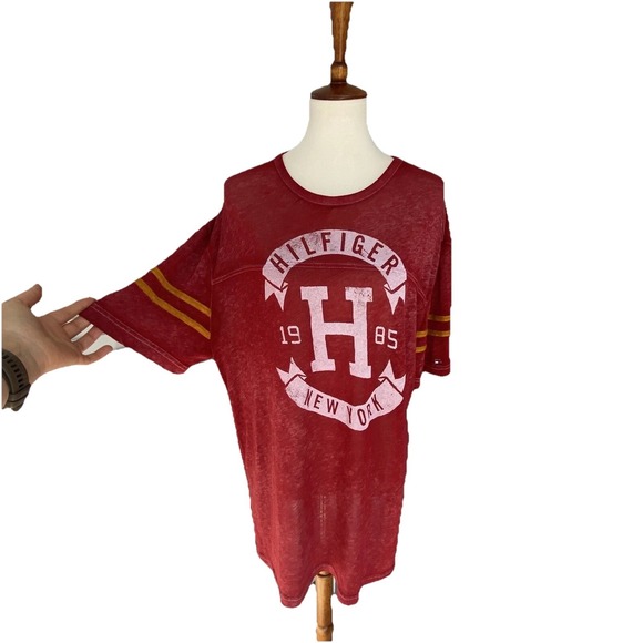 Tommy Hilfiger Other - Tommy Hilfiger 1985 New York Men XL Shirt T-shirt Short Sleeve Red Knit Pullover
